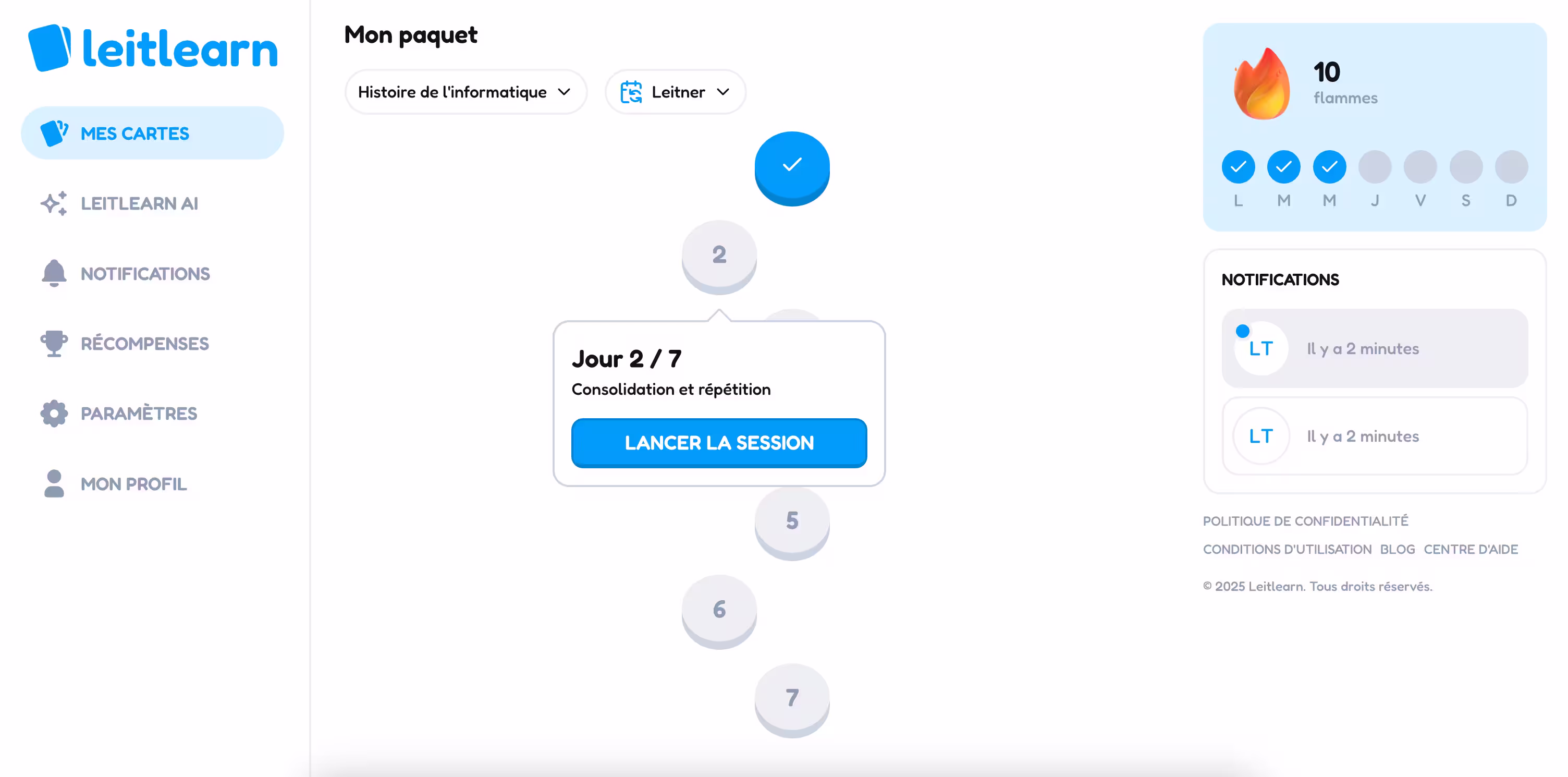 Leitlearn dashboard
